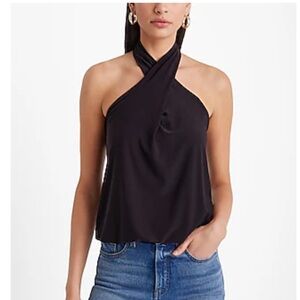 NWT Black Twist Halter Neck Tank